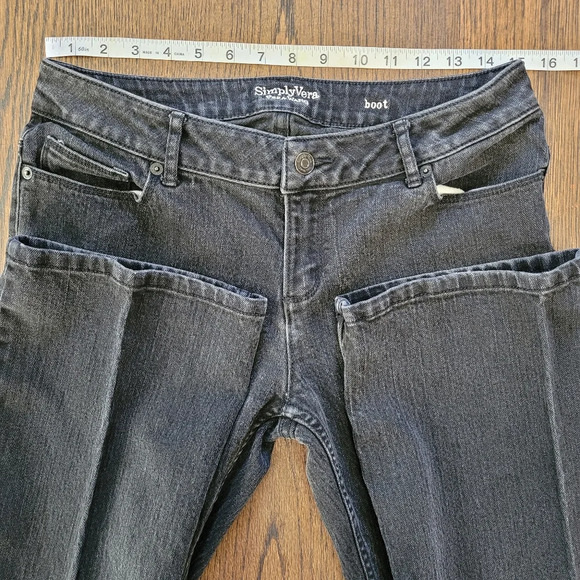 Simply Vera Vera Wang Faded Black Mid-rise Bootcut Jeans Size Women's 8 - Picture 6 of 11